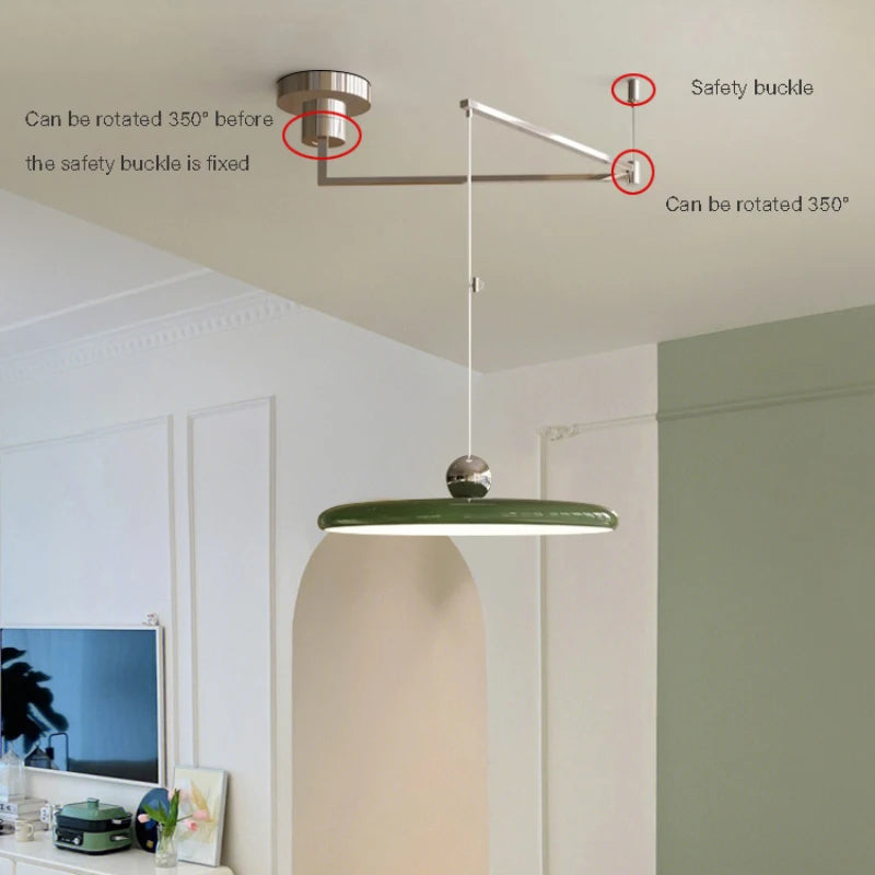 lustre led lumière simple déco maison bras long bar - vue 7 sur 12