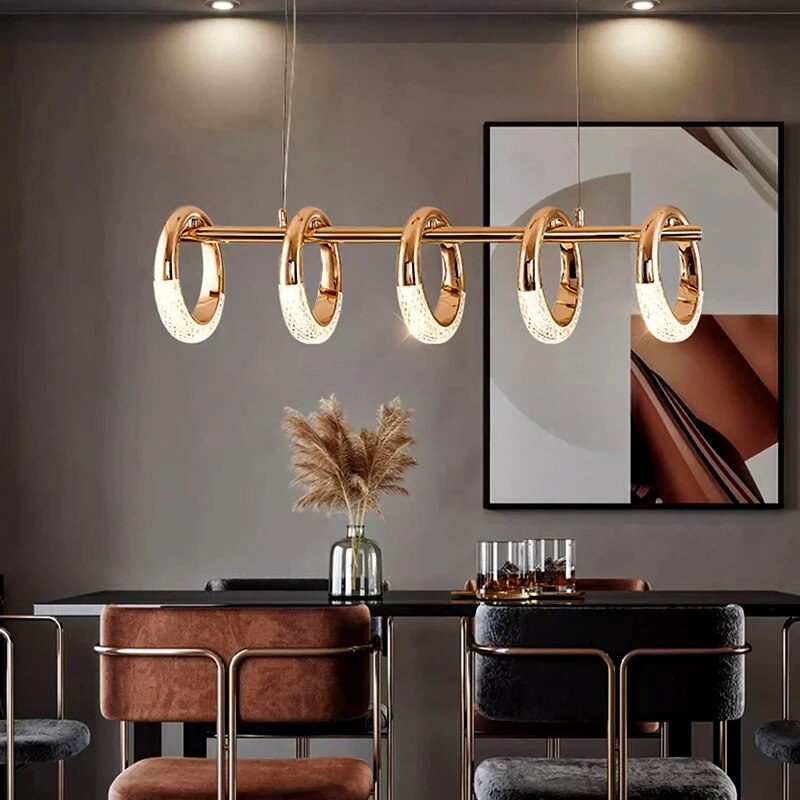 Lustre led design moderne ronds - vue 5 sur 8