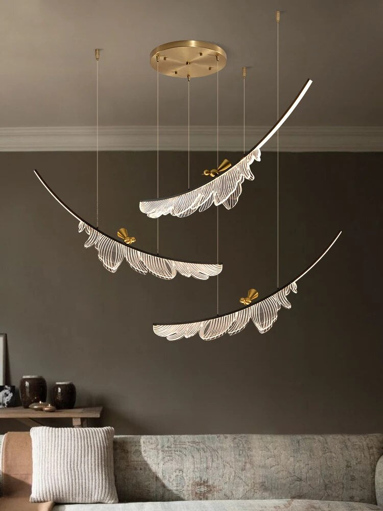 Lustre moderne en cuivre italien - vue 7 sur 9