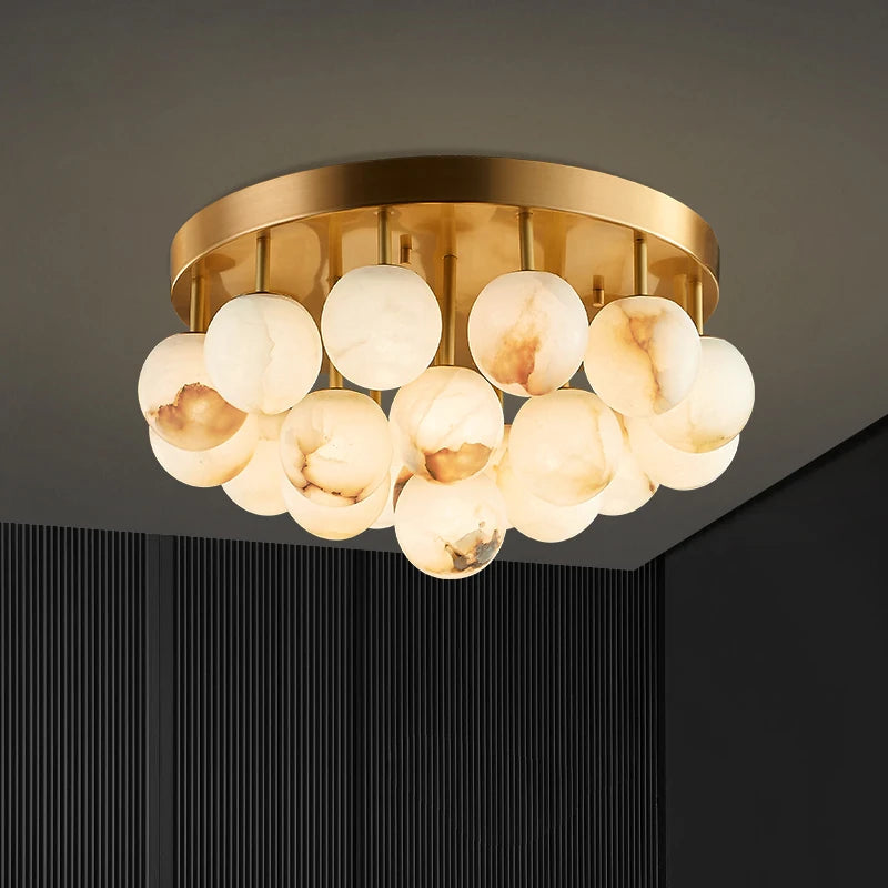plafonnier led en forme de bulle marbrée collection classique décoratif - vue 4 sur 14