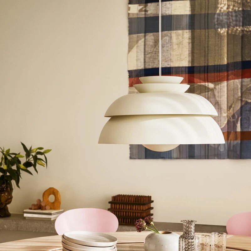 Lampe suspension nordique blanche simple - vue 4 sur 7