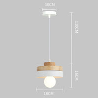 Nordique LED suspension en bois fer 18CM carré salon luminaire suspendu pour chambre salle à manger étude décor à la maison Luminaires