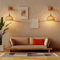Applique murale en rotin luminaire Boho applique murale applique murale lampe de chevet pour grange salon Loft salle de bain porche