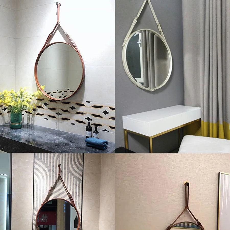 miroirs décoratifs ronds en bois pour décoration intérieure - vue 6 sur 7