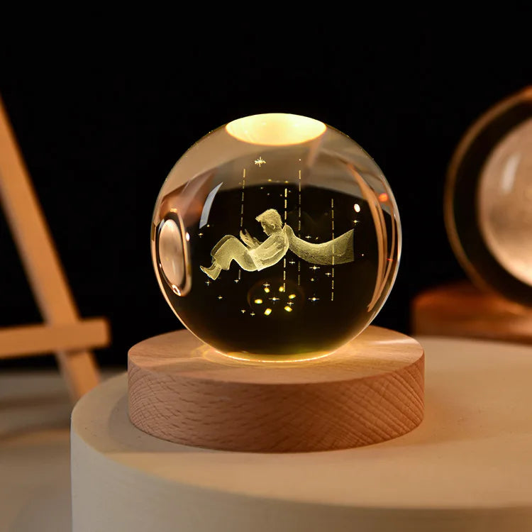 boule de cristal 3D système solaire gravé cadeau décoratif - vue 8 sur 32