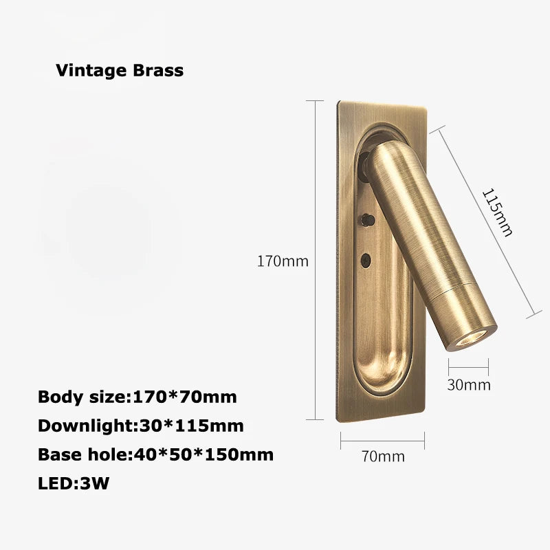 applique murale led rotative avec interrupteur pour lecture - vue 14 sur 23