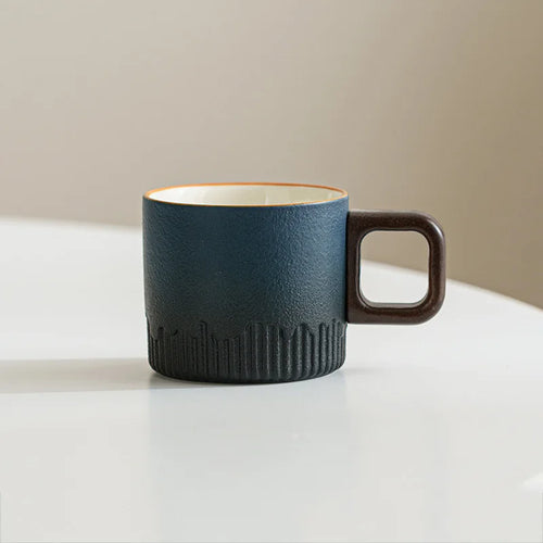 tasse cafe ceramique vintage artisanale anse bois