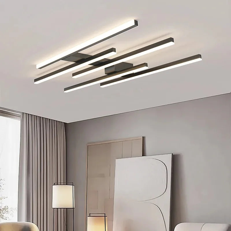 Plafonnier design moderne en fer noir pour intérieur