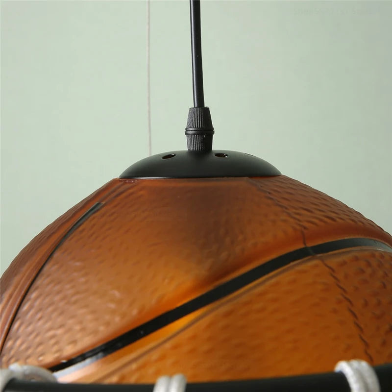 suspension modernes en forme de basket-ball led - vue 6 sur 8
