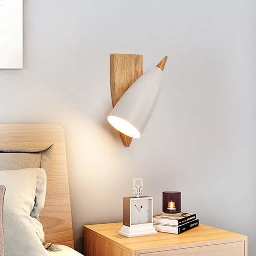 Applique moderne bois nordique LED chambre couloir éclairage