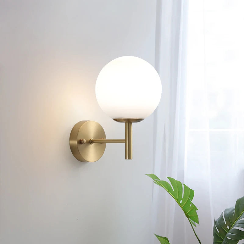 Moderne LED verre luxe applique salon toile de fond lumière chambre lampe de chevet minimaliste Restaurant couloir allée applique murale - vue 3 sur 9