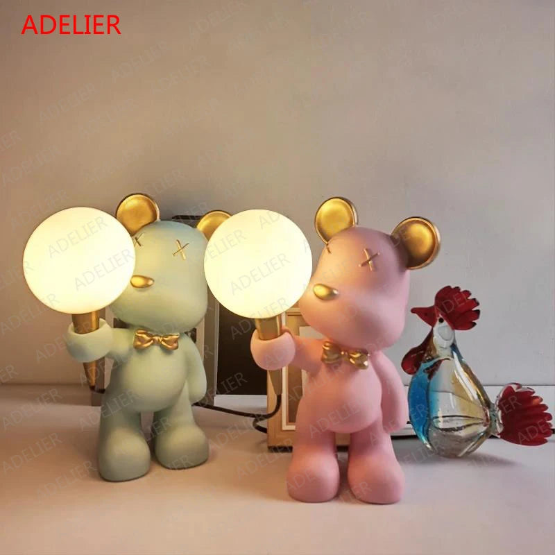 lampe de bureau 3d dessin animé ours pour enfants cadeau d'anniversaire - vue 4 sur 10
