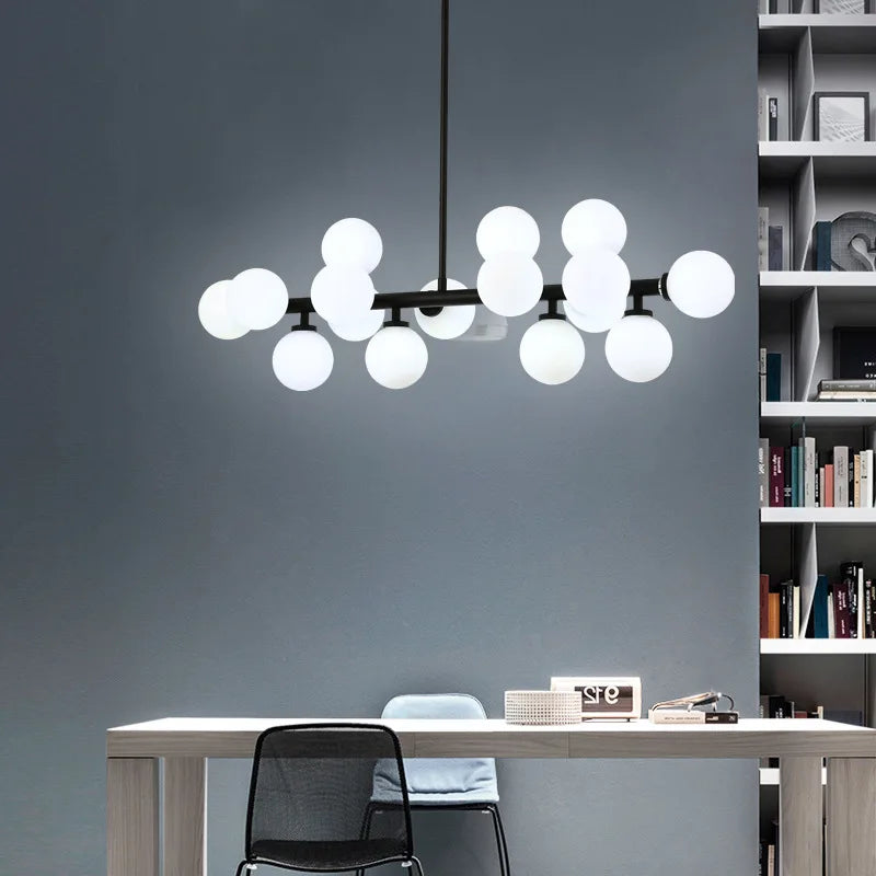 lampe design scandinave en verre laiteux avec support