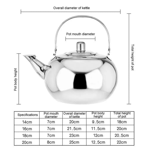 Bouilloire théière acier inoxydable avec infuseur 1l