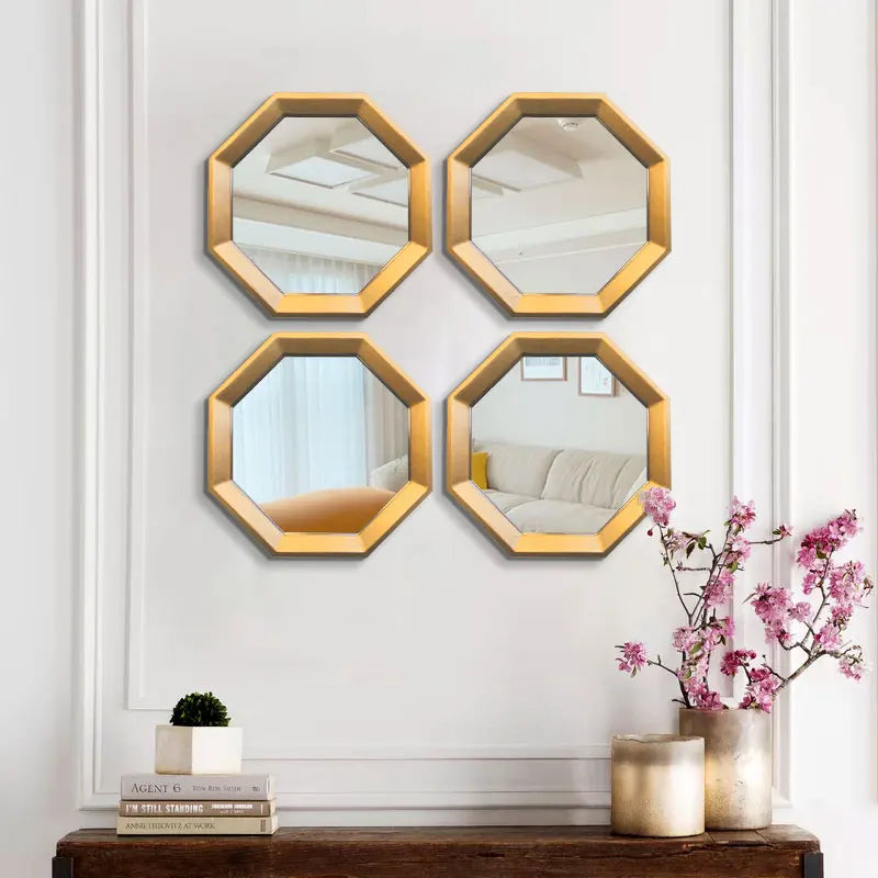 miroir octogonal décoratif imitation métal pour cheminée - vue 4 sur 10