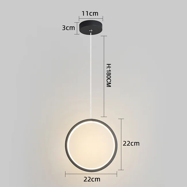 Anneau Lampes Suspendues Chambre Salon Suspension Éclairage Intérieur Lampe De Chevet Restaurant Bar Blanc Noir LED Lampes Industrielles