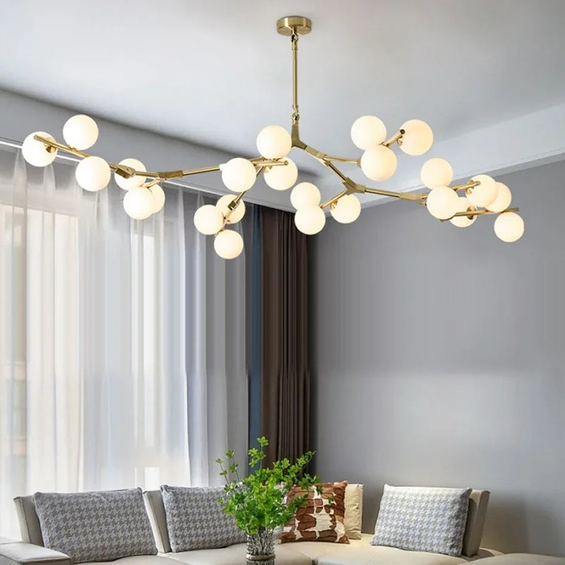 lustre style nordique moléculaire led créatif simple moderne - vue 5 sur 12