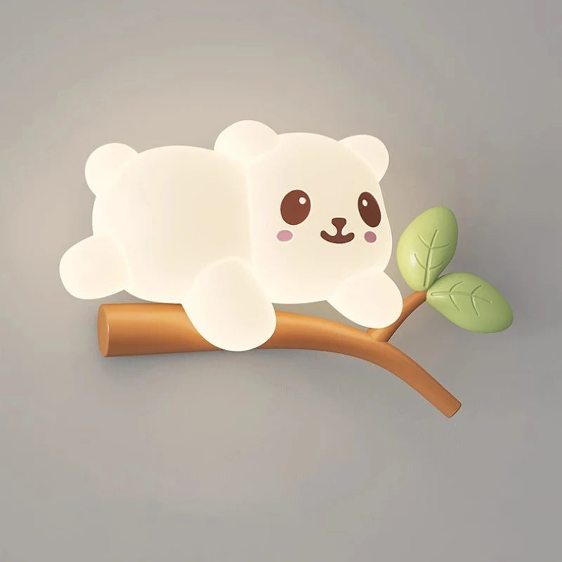 applique murale led ours dessin animé pour chambre d'enfants