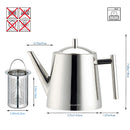 Theiere acier inox infuseur amovible 11l design moderne