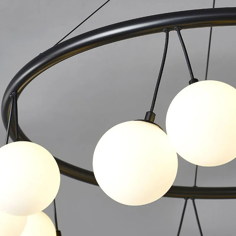 lustre post-moderne éclairage suspendu circulaire réglable design élégant - vue 7 sur 10
