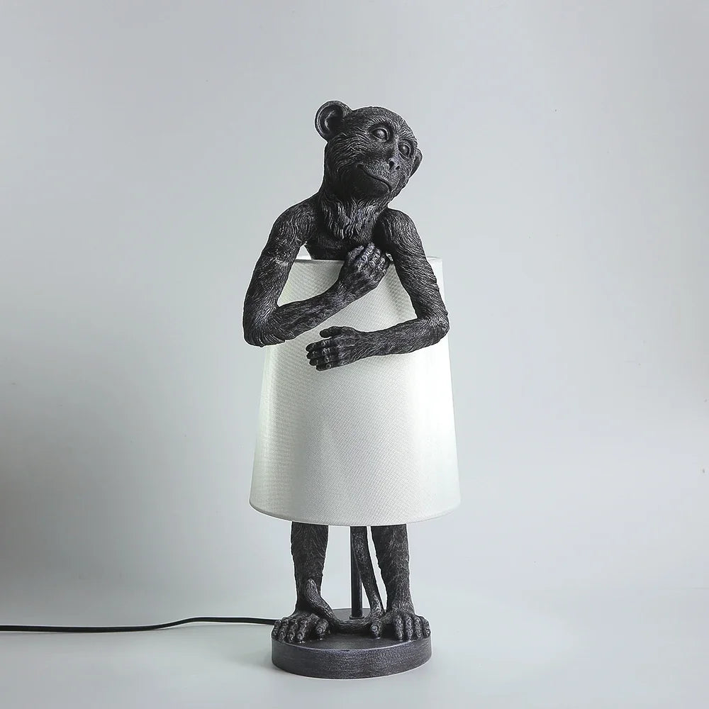 lampe à poser en résine design singe rétro pour éclairage décoratif - vue 7 sur 10