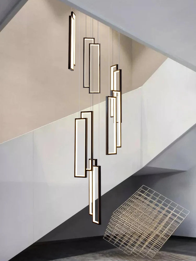 lustre nordique en aluminium intérieur dimmable led long