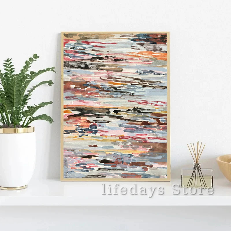 affiches abstraites géométriques aquarelle pour décoration moderne