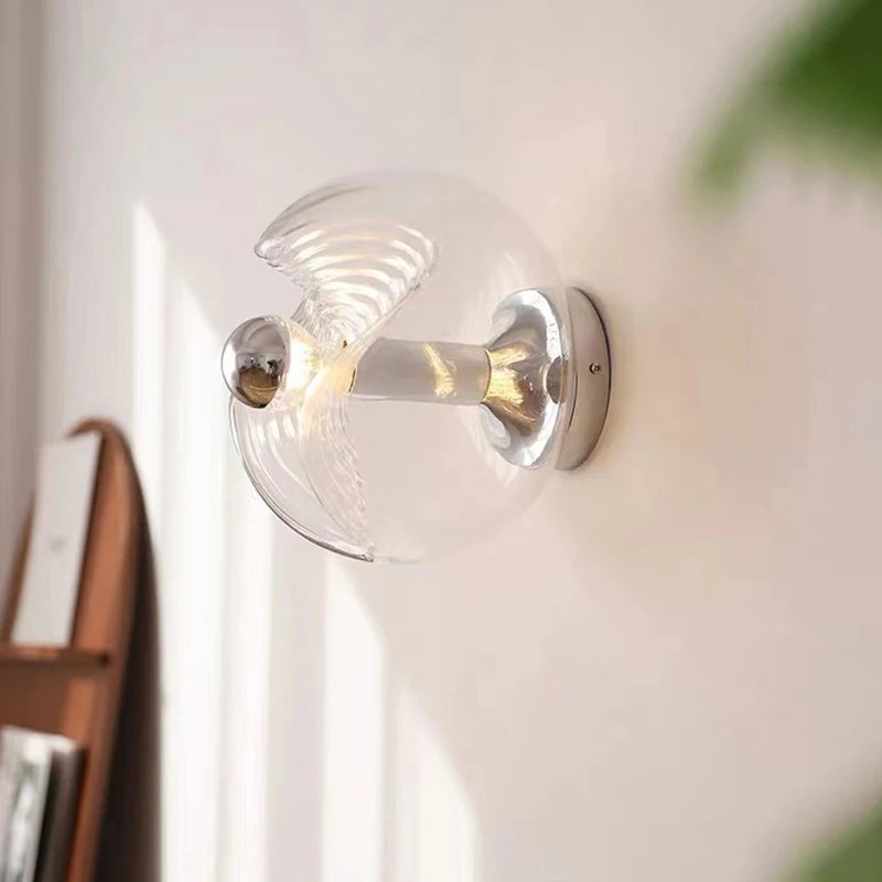 applique murale glall en métal chromé avec ampoule - vue 7 sur 12