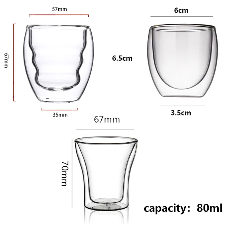 Tasses expresso double paroi verre 80ml ensemble isotherme - vue 7 sur 7