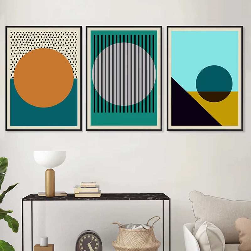 art mural abstrait géométrique pour décoration moderne