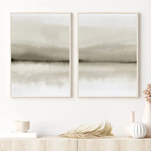 aquarelle abstraite minimaliste paysage moderne pour décoration murale