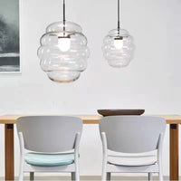 suspension en verre transparent pour restaurant avec fil réglable