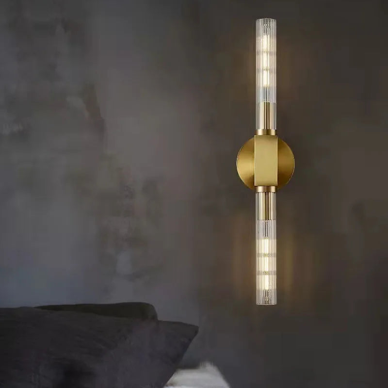 Applique murale led longue moderne en verre fer