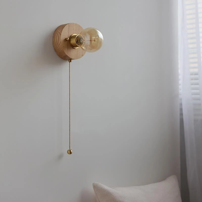 applique murale en bois style wabi sabi pour éclairage intérieur décoratif - vue 7 sur 10