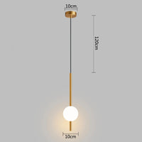 Nordique LED simple boule de verre lustre chambre chevet longue ligne lampes suspendues restaurant moderne décoration intérieure lampe lustre