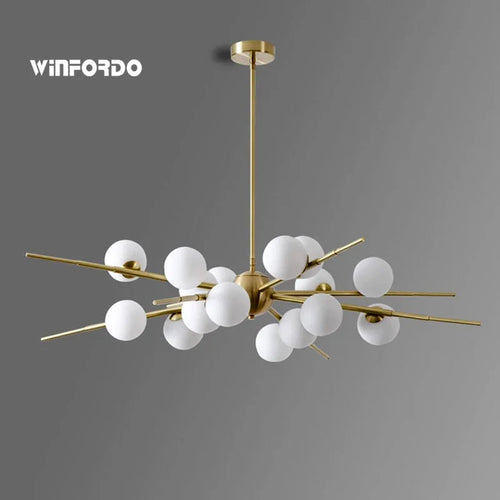 suspension LED design moderne en forme de boule de verre