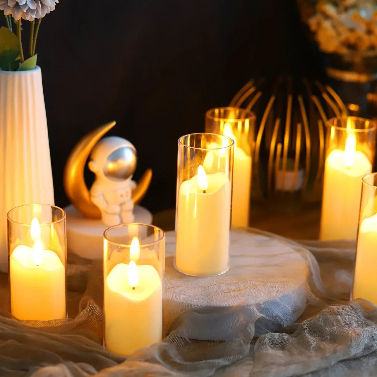lot de 6 bougies LED sans flamme pour mariage et noël - vue 5 sur 10