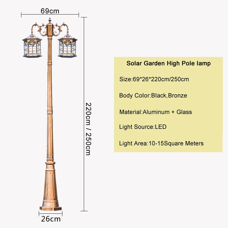 Lampadaire solaire de Style européen - vue 11 sur 10