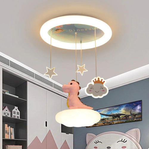 Lustre créatives pour chambre d'enfants rose vert dinosaure fille garçon enfants suspendus