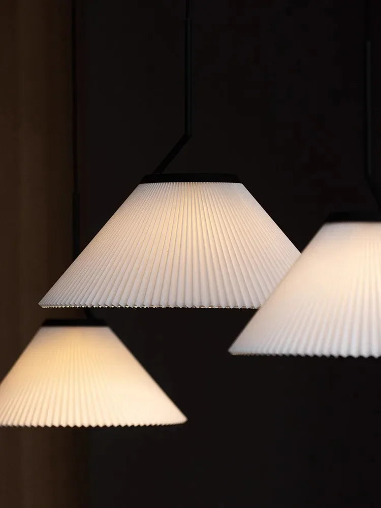 Nordique Plissé Crème PENDENTIF LED Lumière Pour Salon Cuisine Restaurant Lustre Loft Suspension Lustre Décoration de La Maison - vue 3 sur 7