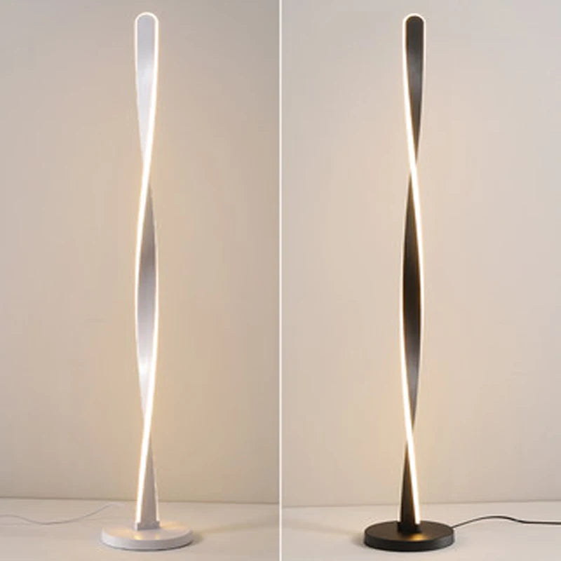 lampadaire moderne à intensité variable forme spirale en aluminium et acrylique - vue 4 sur 10