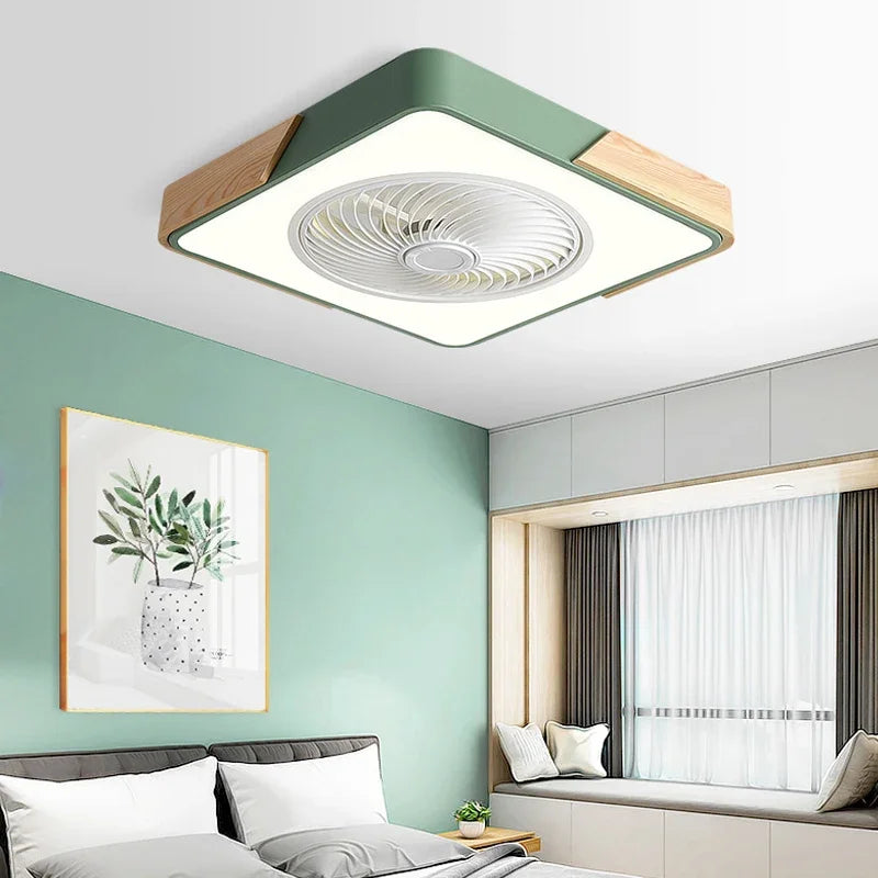 plafonnier moderne ventilateur led ultra mince télécommande design intelligent