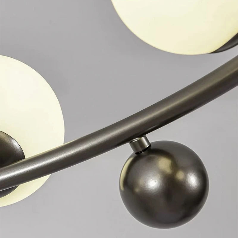 lustre moderne en métal et verre pour intérieur avec fil réglable - vue 7 sur 13