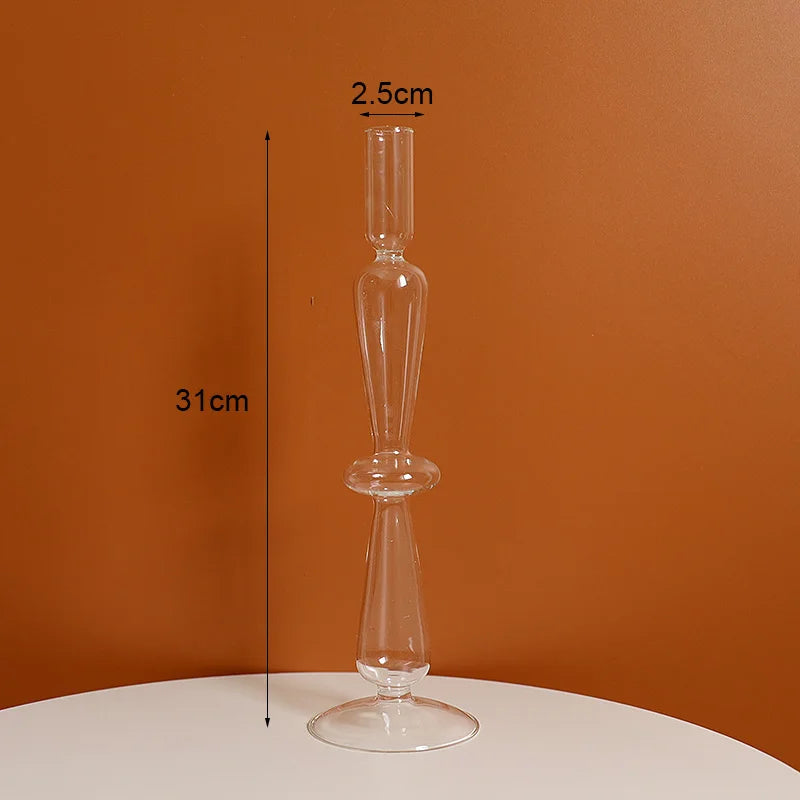 bougeoir vintage en verre pour mariage et dîners romantiques - vue 17 sur 27
