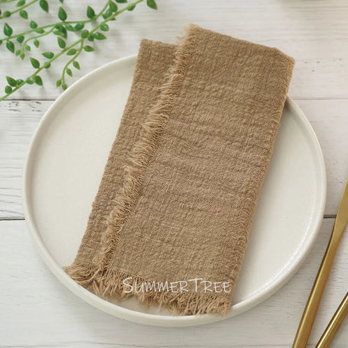 Serviette de table gaze coton lot 12 rustique