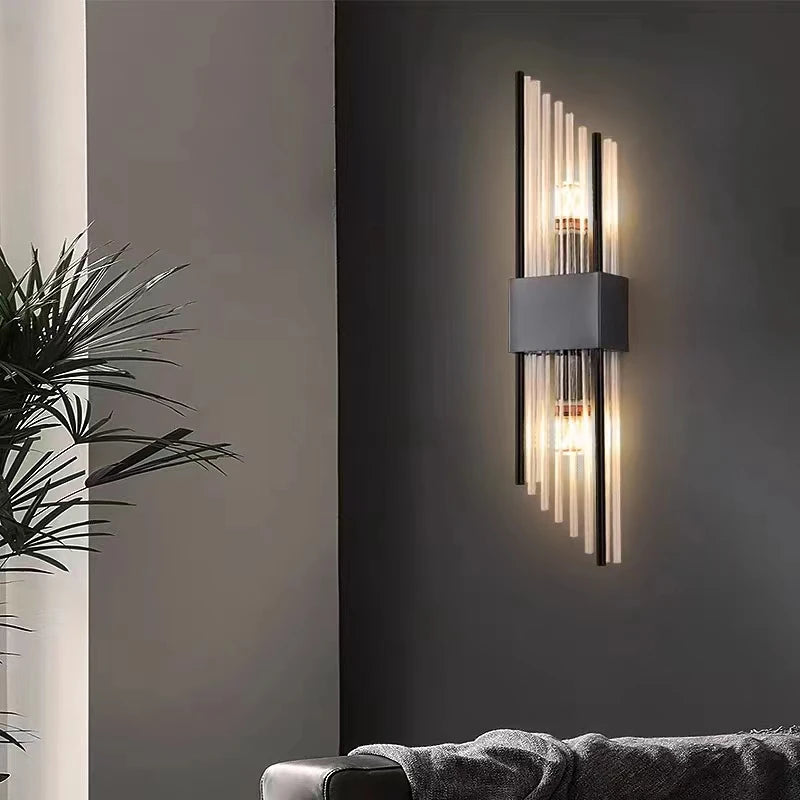 applique murale mini en verre et acier inoxydable pour divers espaces