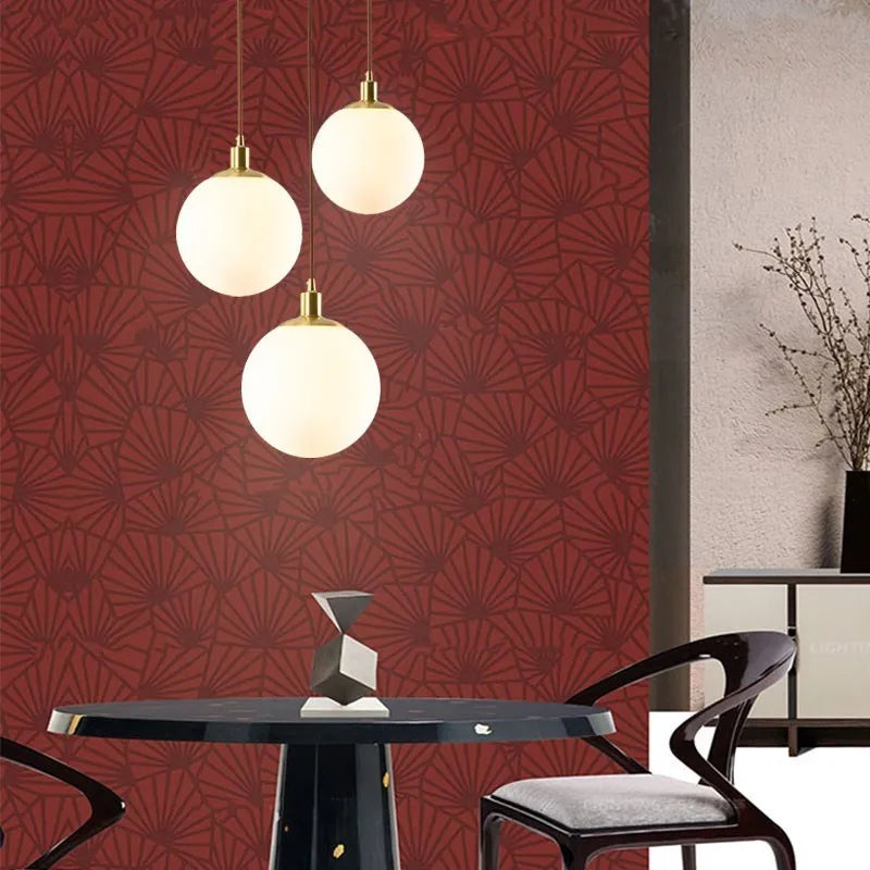 Suspension en verre nordique 8-50 cm boule ronde lampes suspendues pour la maison pour Bar chambre salon café décoration Luminaires Lustre