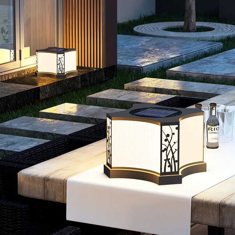 lampe solaire extérieure led en acier inoxydable pour jardin et clôture - vue 5 sur 12
