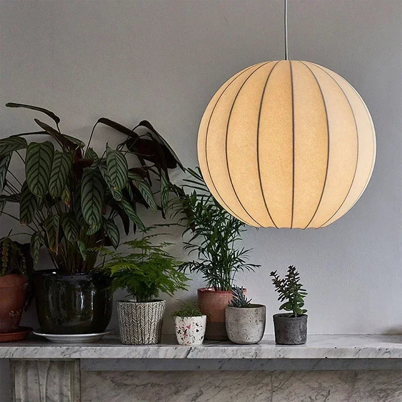 suspension en soie à led style nordique pour intérieur élégant