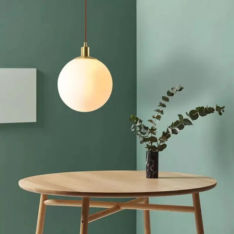 Suspension en verre nordique 8-50 cm boule ronde lampes suspendues pour la maison pour Bar chambre salon café décoration Luminaires Lustre